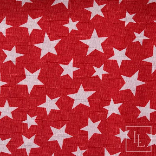 Red and White Stars Linen