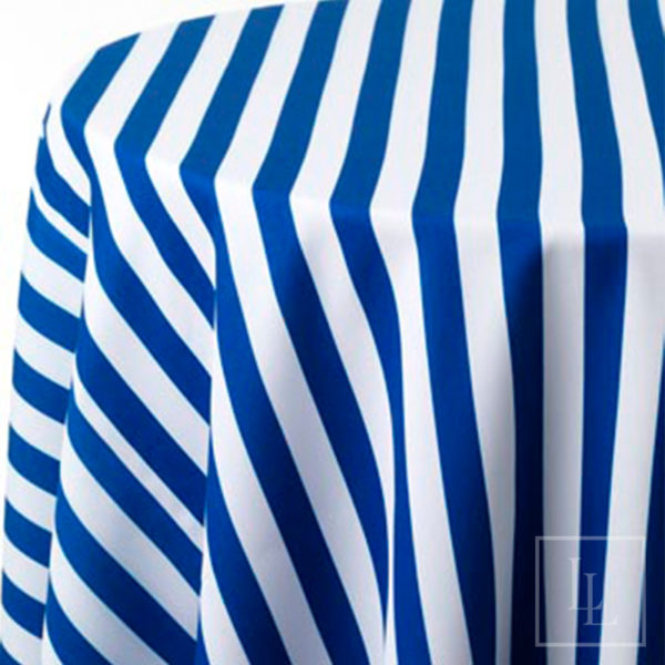 Royal and White Awning Stripe