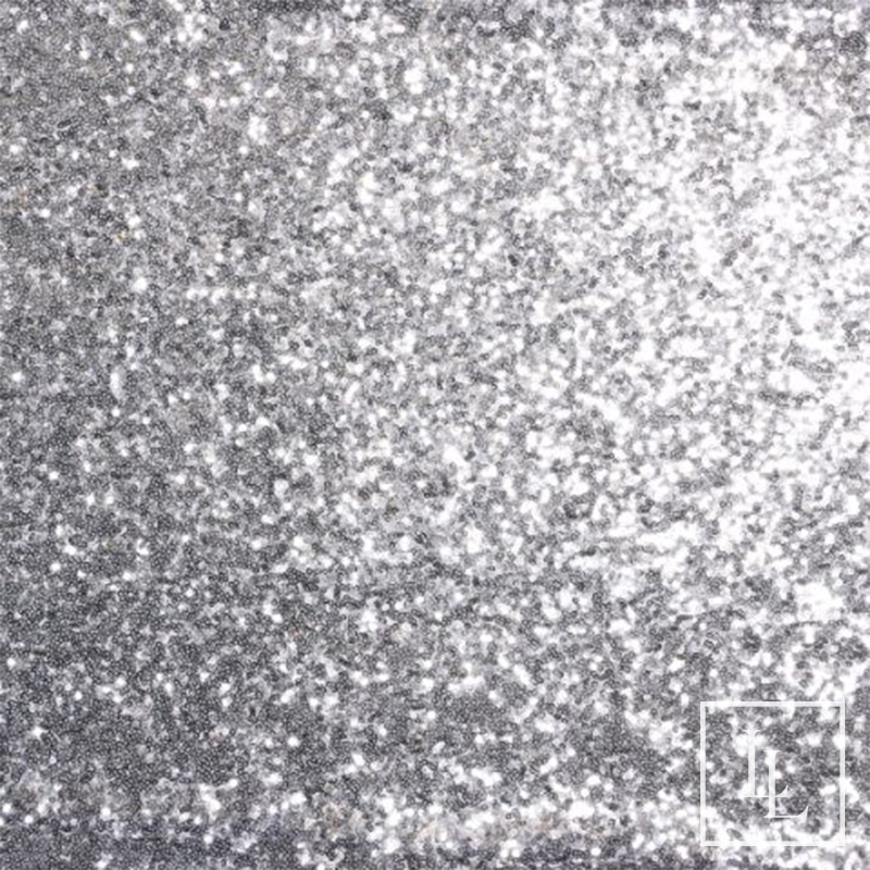 Silver Sequin on Stretch Velvet 4-Way stretch fabric by the yard