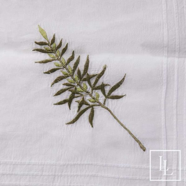 White Organdy with Fern Leaves