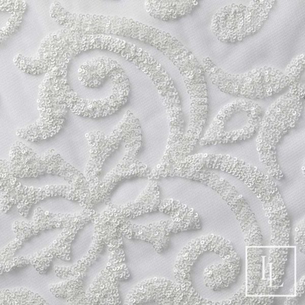 White Sequins Damask