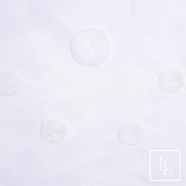 White Sheer Embroidered Circles