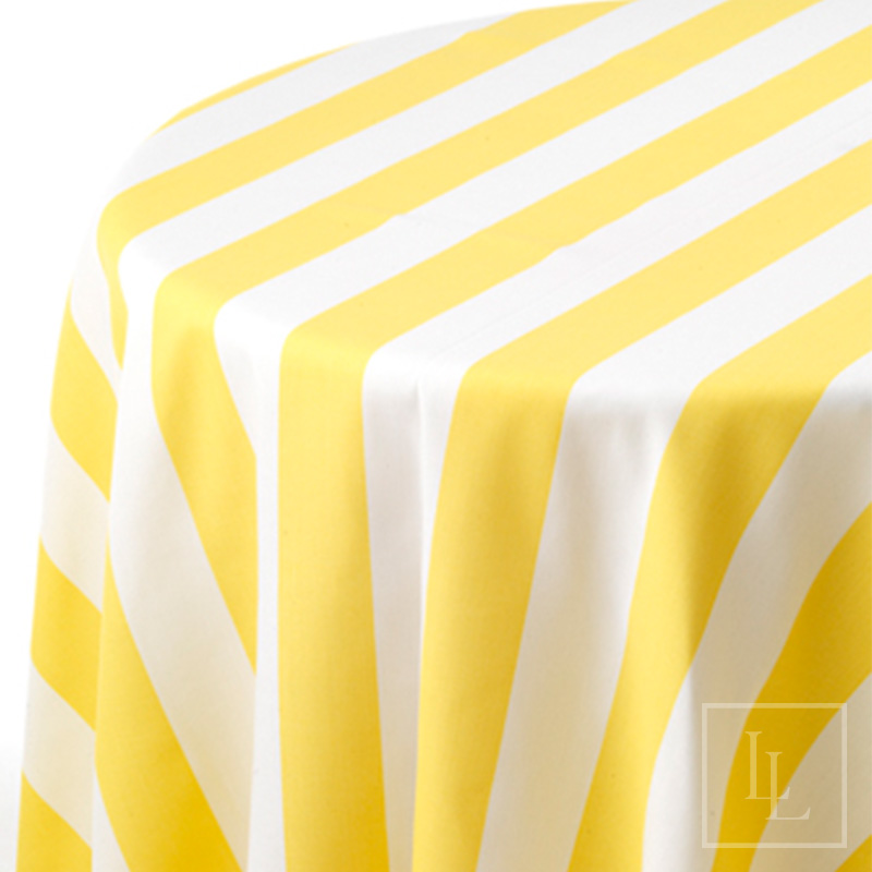 Yellow and White Awning Stripe - Lendable Linens