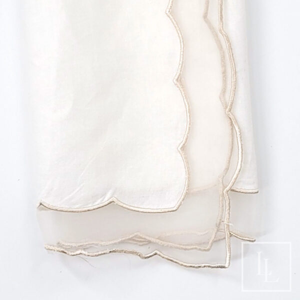 Champagne Ivory Sheer Scallop Napkin