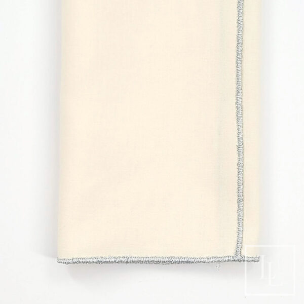 Ivory Silver Trim Napkin