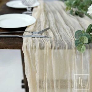 Beige Cheesecloth Table Runner