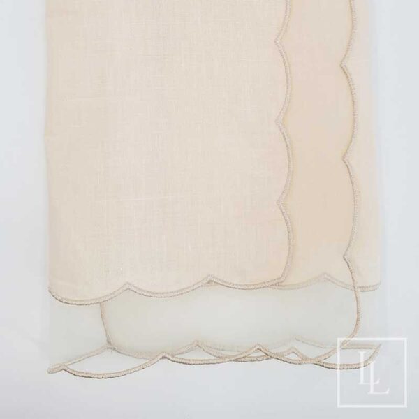 Dark Ivory Sheer Scallop Napkin