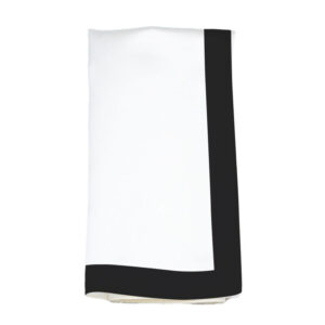 Ivory Satin with Black Trim Napkin